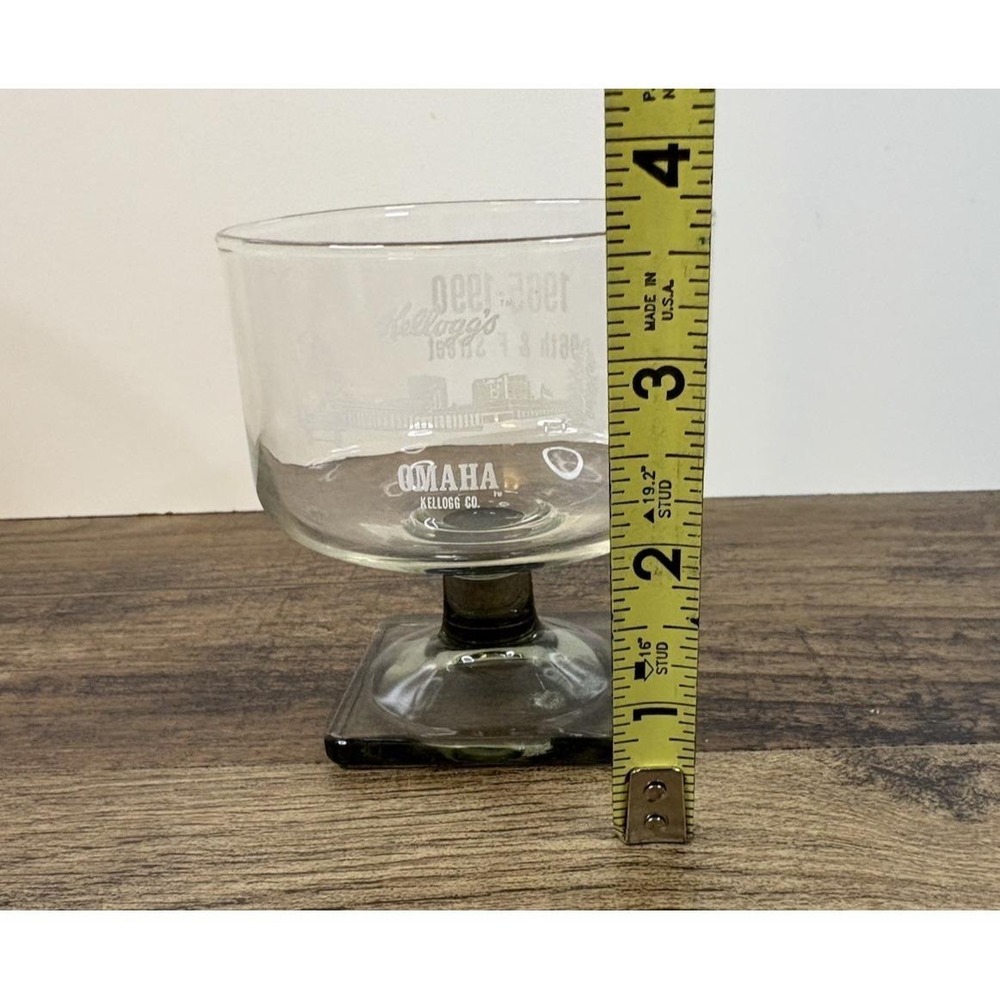 Vintage Kelloggs Company Omaha Nebraska  Footed Goblet Glass Square Base 1990 - Picture 9 of 9